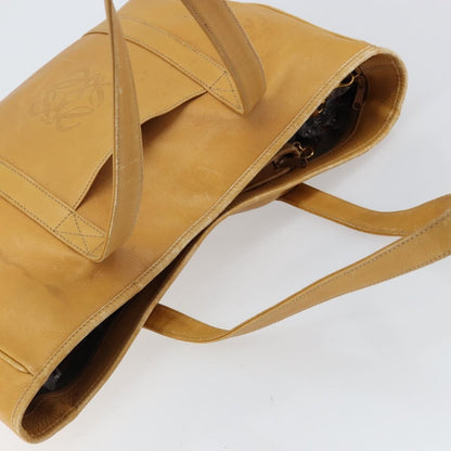 Loewe LOEWE Anagram Tote Bag Leather Beige Gold Authentic 149645