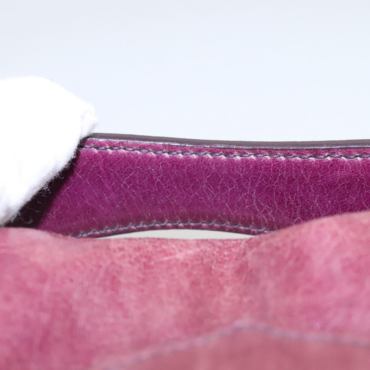 Prada PRADA Shoulder Bag Leather Purple Gold Authentic BD1517