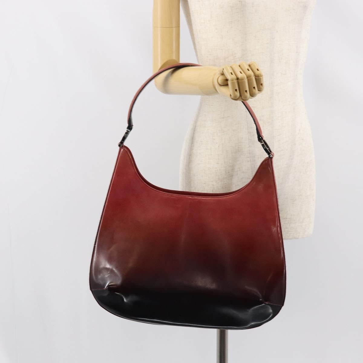 Salvatore Ferragamo Salvatore Ferragamo Gancini Shoulder Bag Patent leather Red Silver Authentic 160692