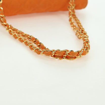 Chanel CHANEL Matelasse 25 Chain Shoulder Bag Corduroy Orange Gold CC Authentic 179800V