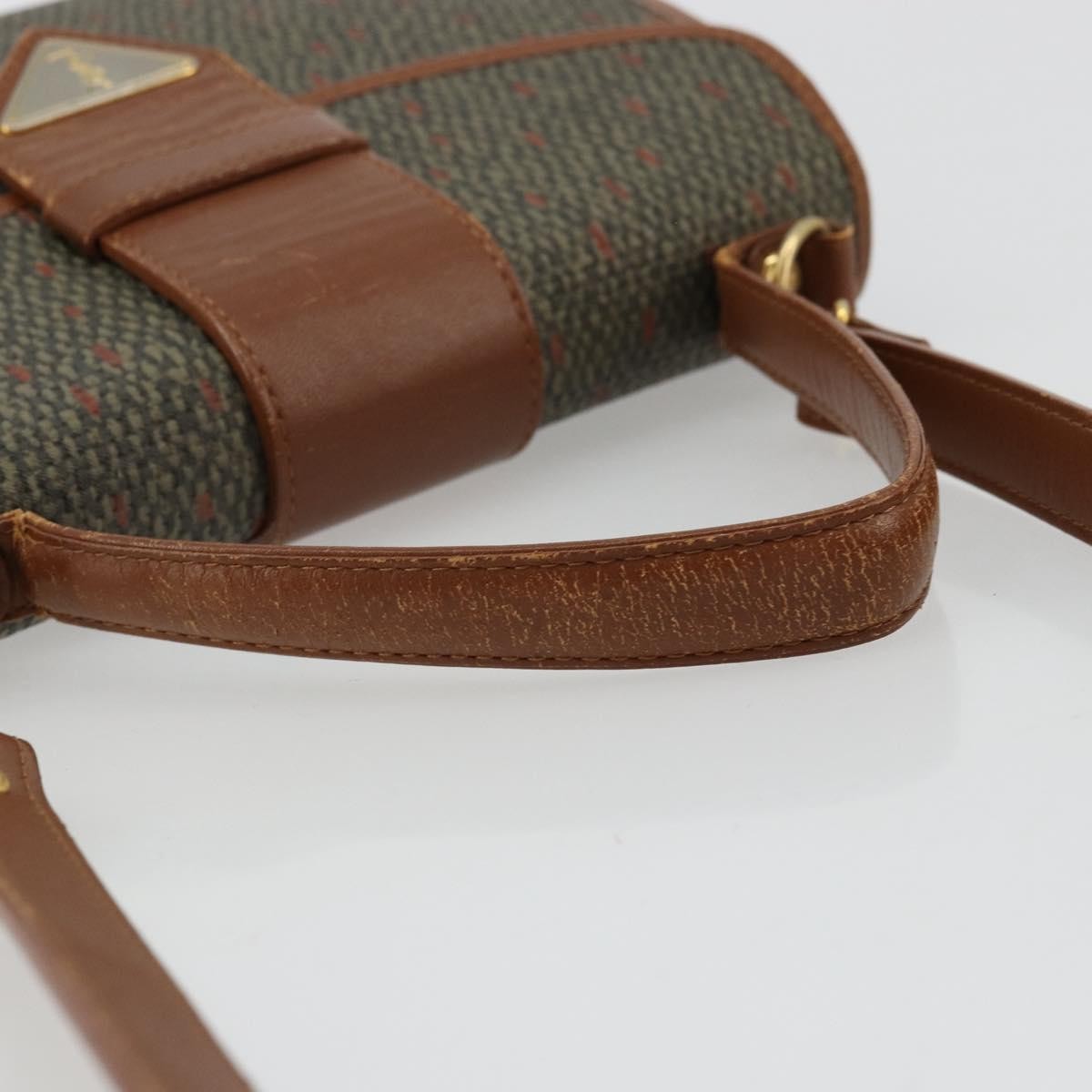 Saint Laurent SAINT LAURENT Hand Bag Coated Canvas 2way Khaki Gold Authentic bs34511