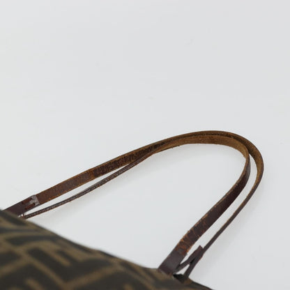 Fendi FENDI Zucca Canvas Tote Bag Brown Black Authentic 175192