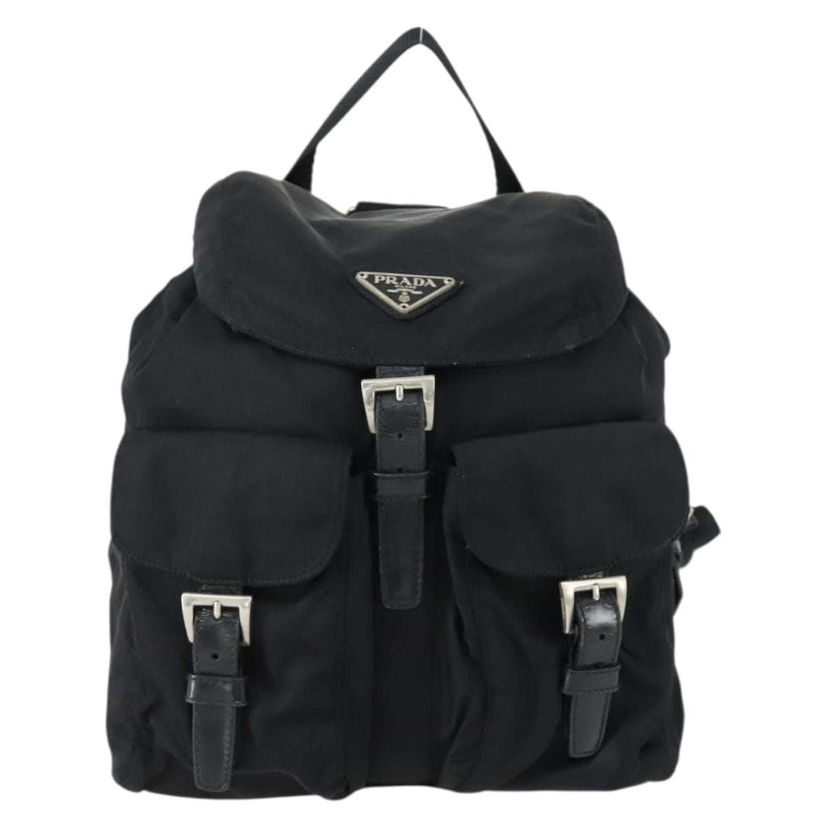 Prada PRADA Backpack Nylon Black Silver Authentic ka1167 Bag