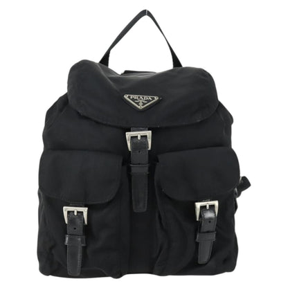 Prada PRADA Backpack Nylon Black Silver Authentic ka1167 Bag