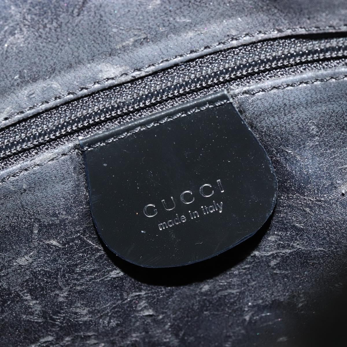 Gucci GUCCI Soho Hand Bag Patent Leather Black Silver 000 1274 0505 Authentic ep14495