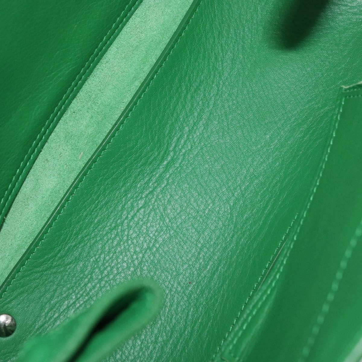 Balenciaga BALENCIAGA The Paper Tote Bag Leather 2way Green Silver 370926 Authentic 179403A