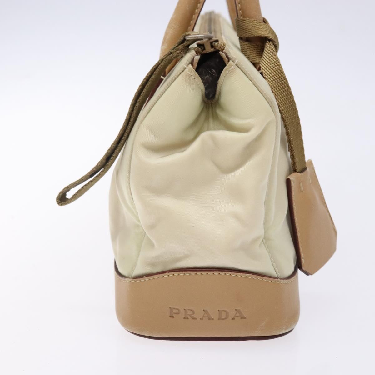 Prada PRADA Shoulder Bag Nylon Leather Beige Authentic bs29050