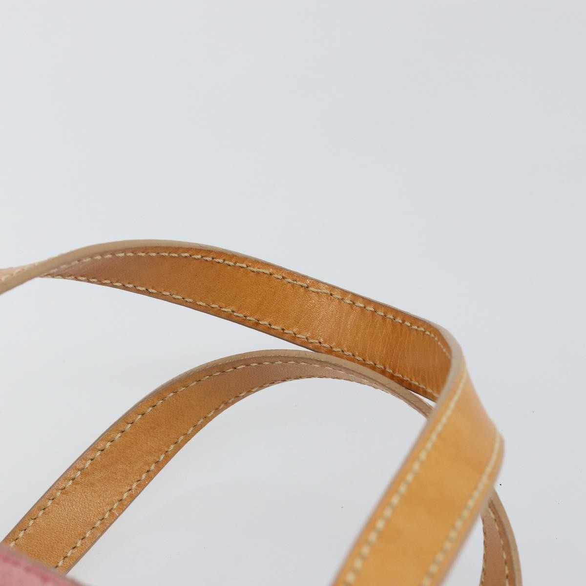 Celine CELINE C Macadam Canvas Hand Bag Suede Pink Gold Authentic bs29469