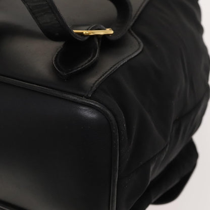 Gucci GUCCI Bamboo Backpack Leather Black Authentic th5812 Bag