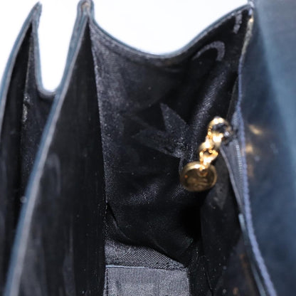 Salvatore Ferragamo Salvatore Ferragamo Gancini Hand Bag Leather 2way Navy Gold Authentic 133776
