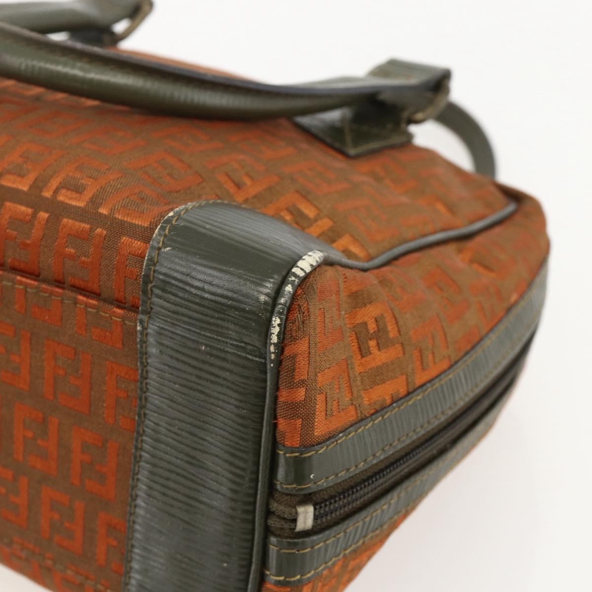 Fendi FENDI Zucchino Canvas Hand Bag Brown Authentic 175160