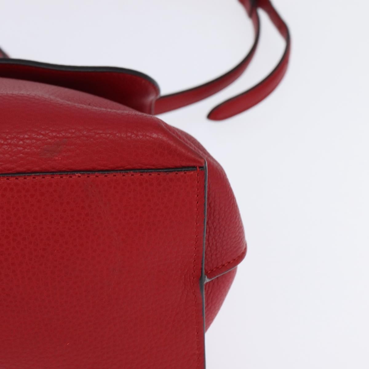Gucci GUCCI Bamboo Daily Hand Bag Leather 2way Red Silver 392013 Authentic BA6241