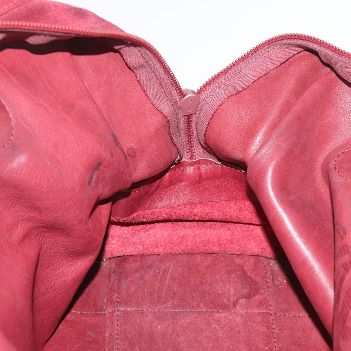 Loewe LOEWE Anagram Hand Bag Suede Leather Bordeaux Gold Authentic bs34369