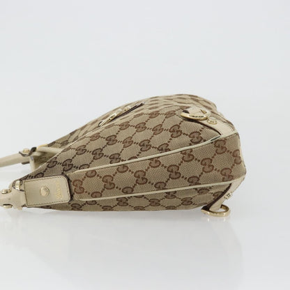 Gucci GUCCI GG Canvas Abbey Shoulder Bag Leather Beige Gold 130738 Authentic ka4349