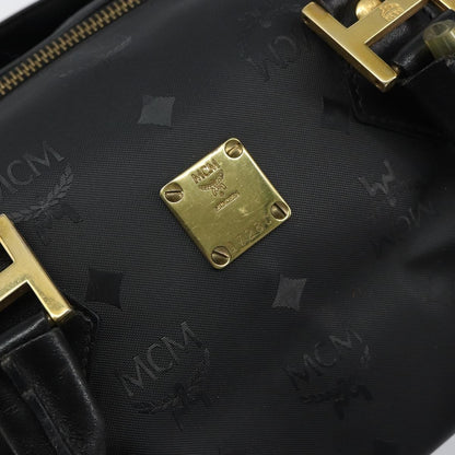MCM MCM Vicetos Logogram Hand Bag PVC 2way Black Gold Authentic 160735