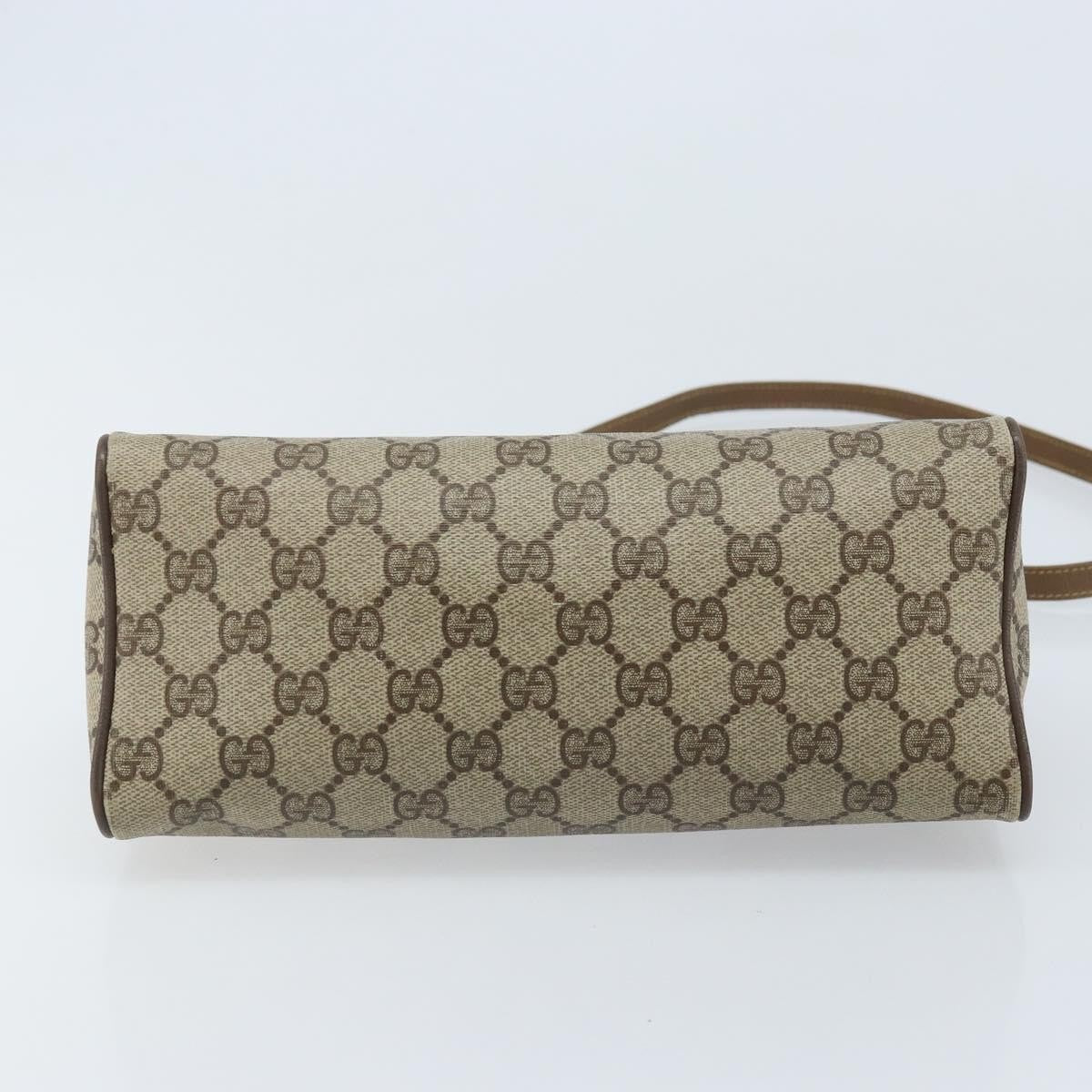 Gucci GUCCI GG Supreme Shoulder Bag PVC Beige Gold 89 01 021 Authentic ka3575