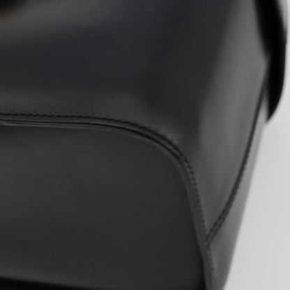 Celine CELINE Vanity Cosmetic Pouch Leather Black Gold Authentic 179213 Bag
