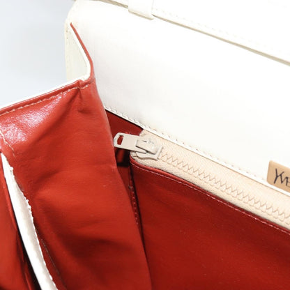 Saint Laurent SAINT LAURENT Shoulder Bag Leather White Authentic ka743