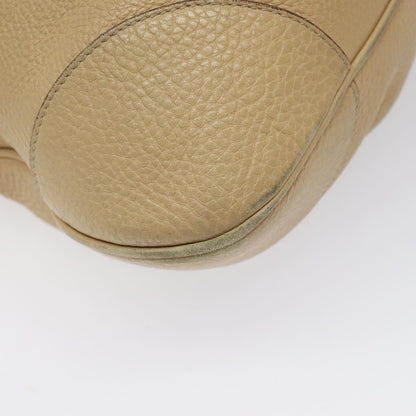 Salvatore Ferragamo Salvatore Ferragamo Gancini Shoulder Bag Leather Beige Silver Authentic EC551
