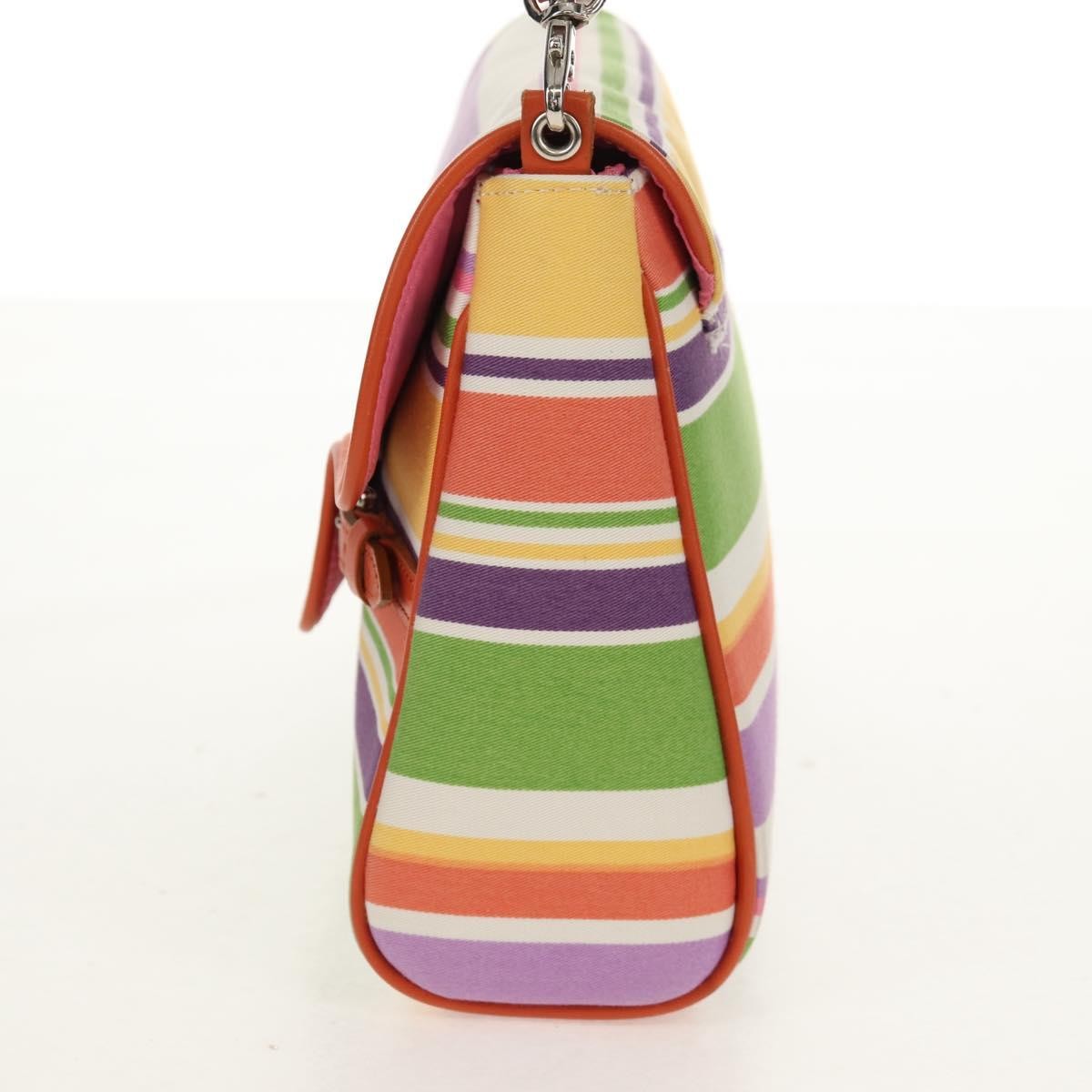 Burberry BURBERRY Shoulder Bag Canvas Multicolor Silver Authentic 160873V