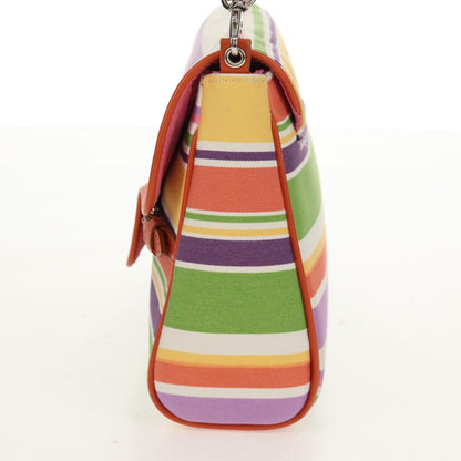 Burberry BURBERRY Shoulder Bag Canvas Multicolor Silver Authentic 160873V