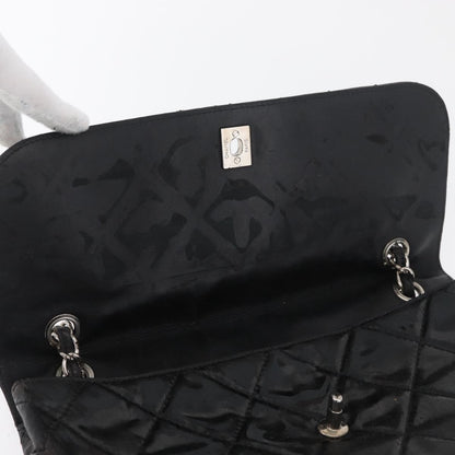 Chanel CHANEL Matelasse Chain Shoulder Bag Patent leather Black Silver CC Authentic 158095