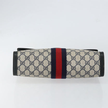 Gucci GUCCI GG Supreme Sherry Line Clutch Bag PVC Navy Red 84 01 007 Authentic 153350