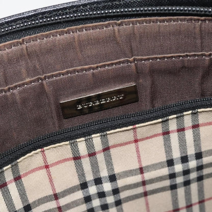 Burberry BURBERRY Tote Bag Leather Black Silver Authentic 182424