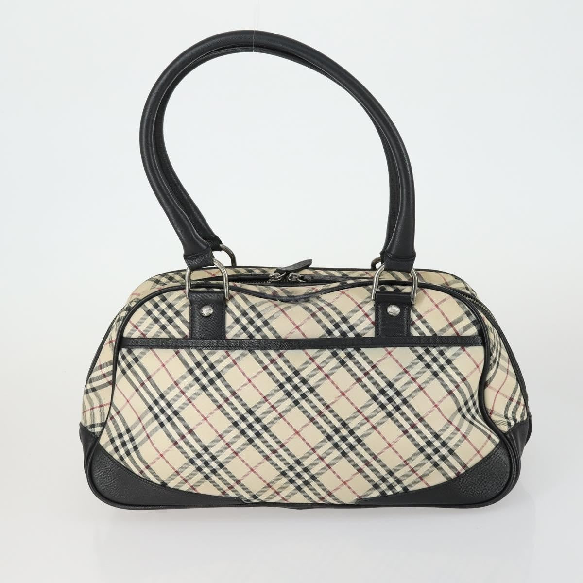 Burberry BURBERRY Nova Check Boston Bag Canvas Leather 2 Set Beige Authentic bs31977