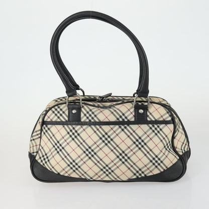 Burberry BURBERRY Nova Check Boston Bag Canvas Leather 2 Set Beige Authentic bs31977