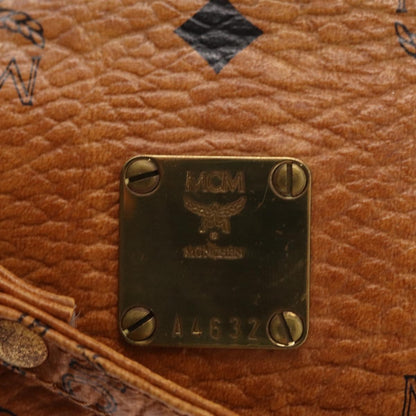 MCM MCM Vicetos Logogram Hand Bag PVC 2way Brown Gold Authentic 152390