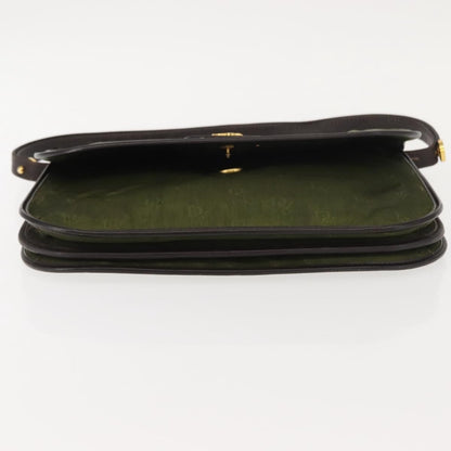 Dior Christian Dior Shoulder Bag Nylon Khaki Gold Authentic 151997