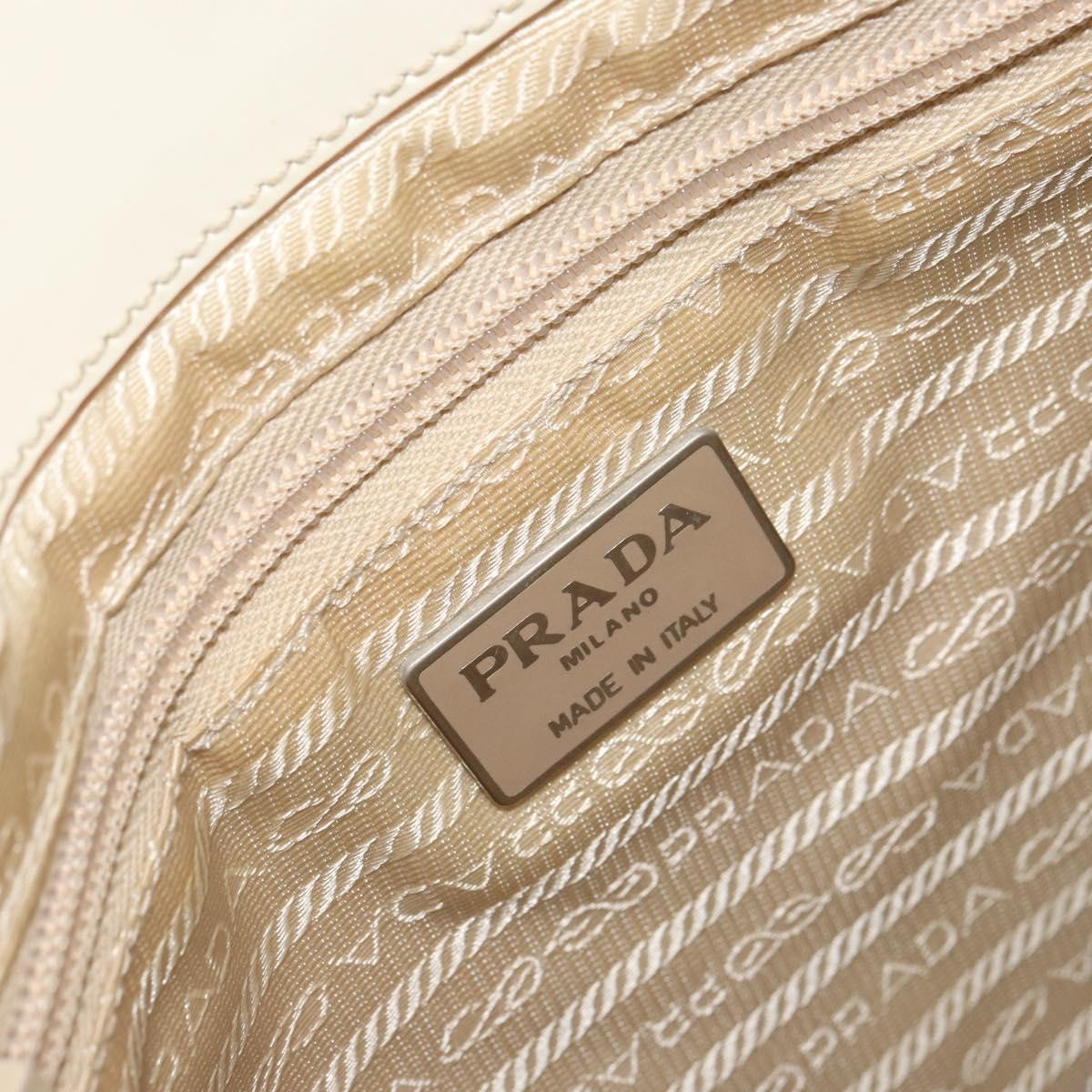 Prada PRADA Shoulder Bag Patent leather Beige Authentic ti3531
