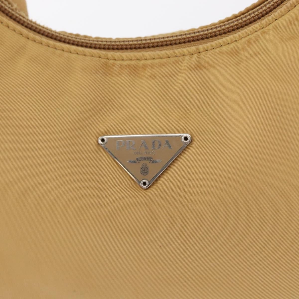 Prada PRADA Hand Bag Nylon Beige Authentic 163348