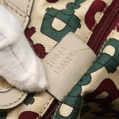 Gucci GUCCI Guccissima GG Canvas Sukey Hand Bag Leather White Gold 211944 Authentic yk20007