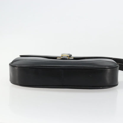 Gucci GUCCI Shoulder Bag Leather Black Gold Authentic 177992