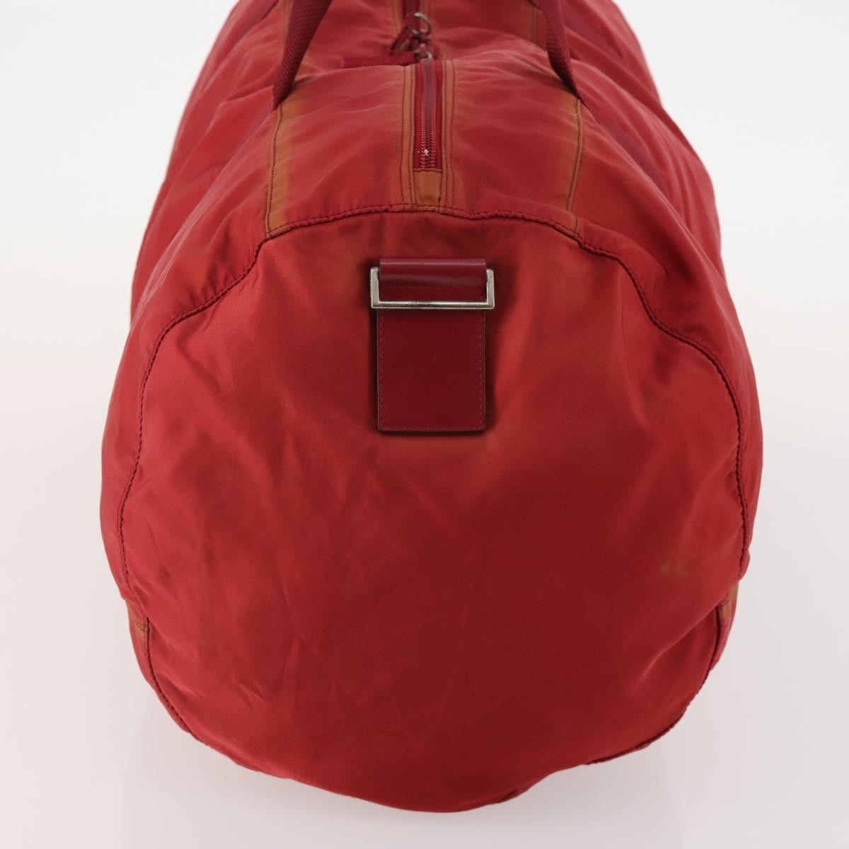 Prada PRADA Boston Bag Nylon 3 Set Red Black Authentic 174960