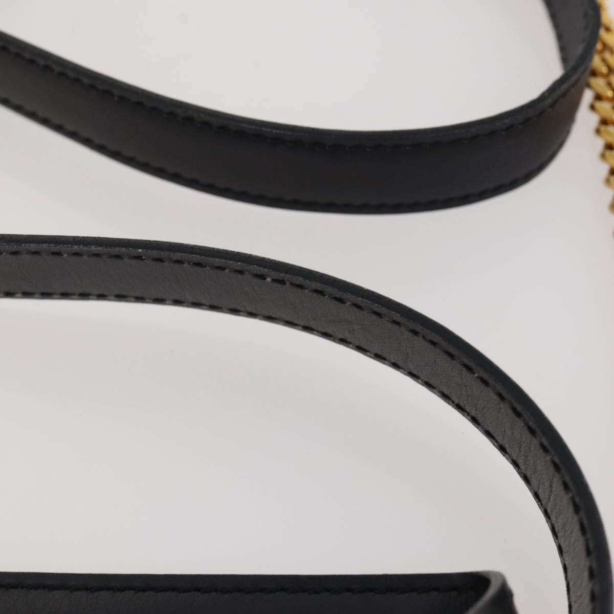 Celine CELINE Chain Shoulder Bag Leather Black Gold Authentic BAZ281