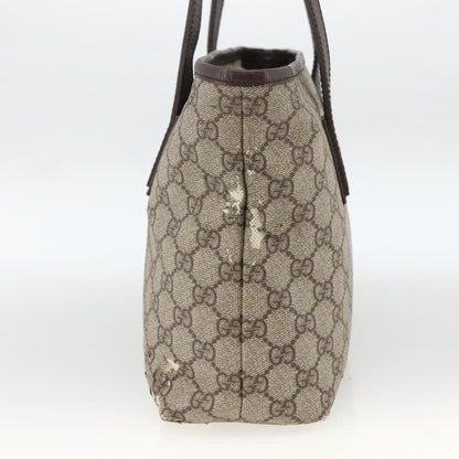 Gucci GUCCI GG Supreme Hand Bag PVC Beige Silver 181086 Authentic ARZ575