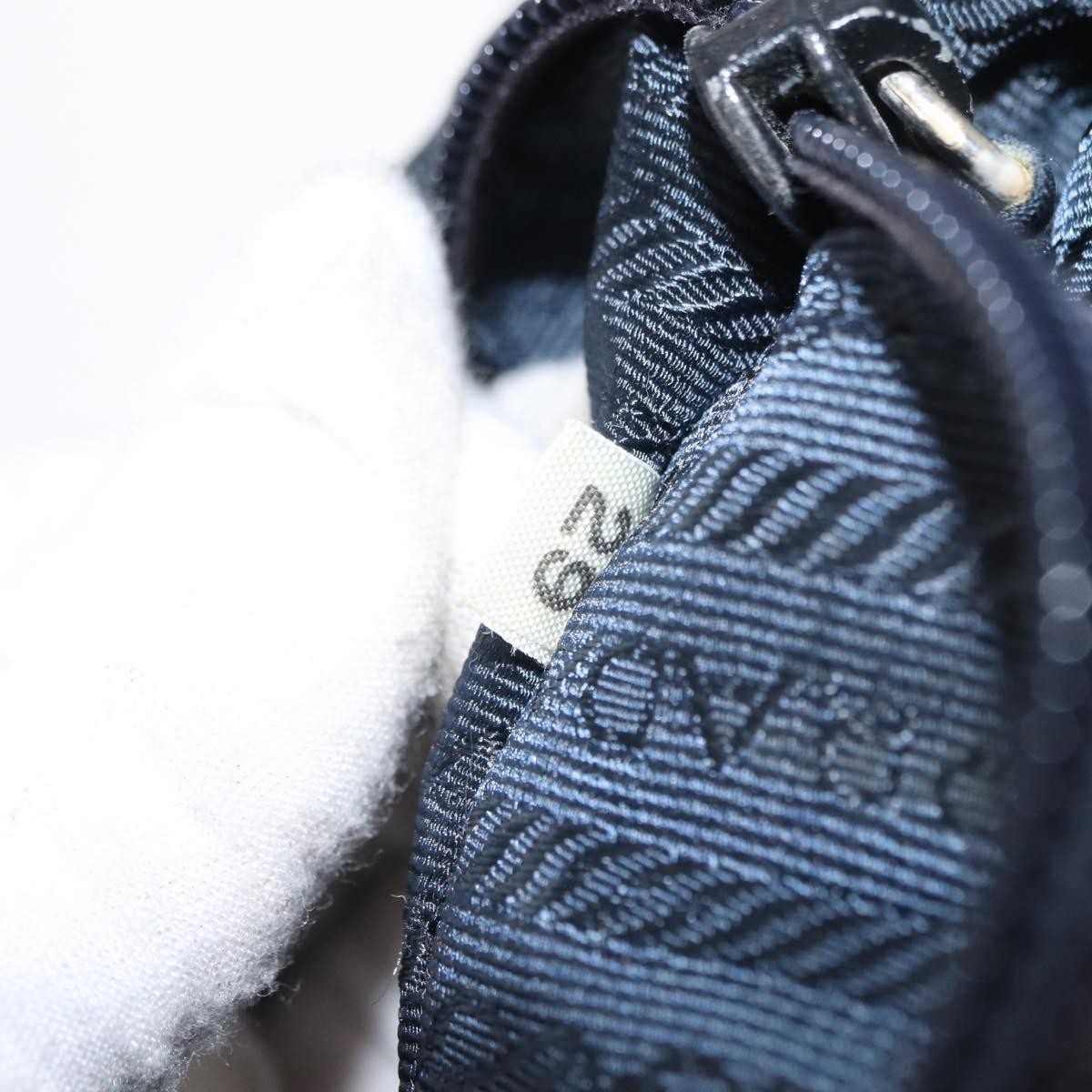Prada PRADA Shoulder Bag Nylon Navy Gold Authentic 151665
