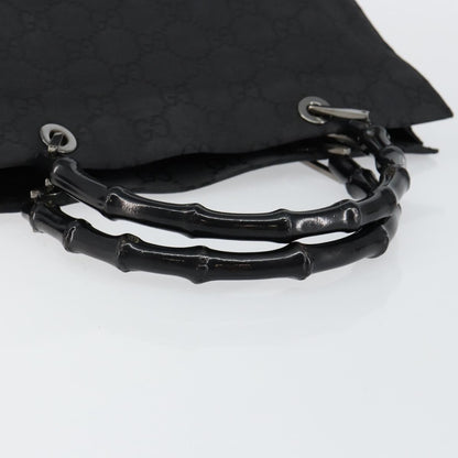 Gucci GUCCI Bamboo GG Canvas Hand Bag Black Silver 002 1010 3754 Authentic ep11357