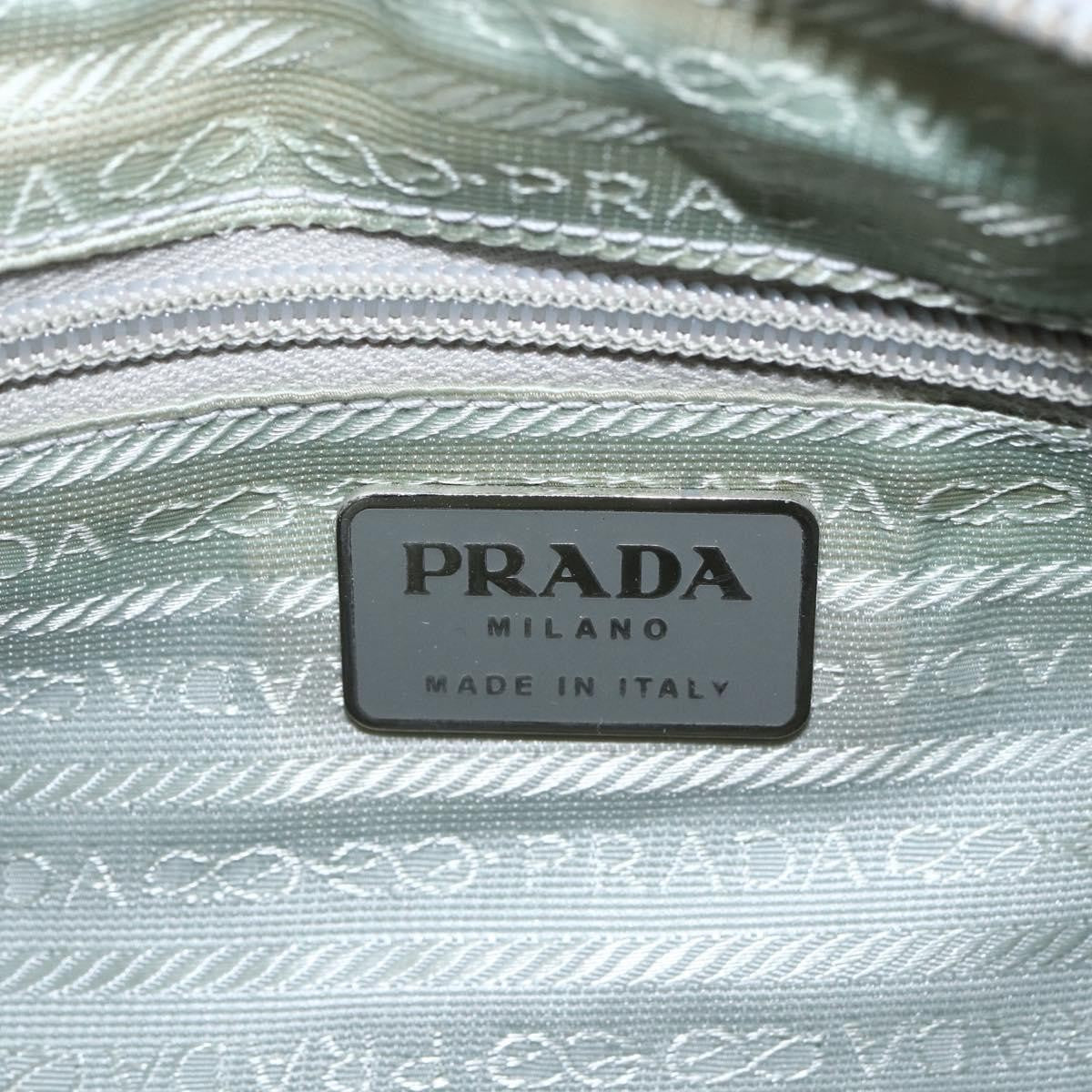 Prada PRADA Shoulder Bag Nylon Enamel Light Blue Silver Authentic 160526