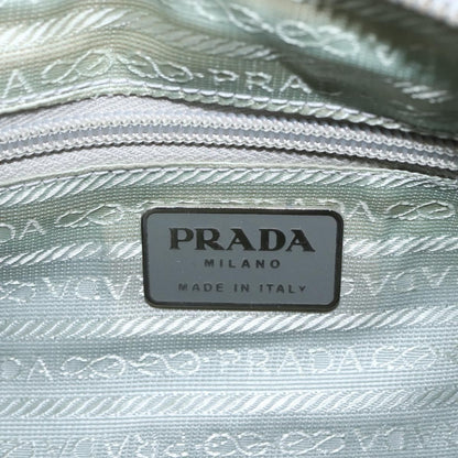 Prada PRADA Shoulder Bag Nylon Enamel Light Blue Silver Authentic 160526
