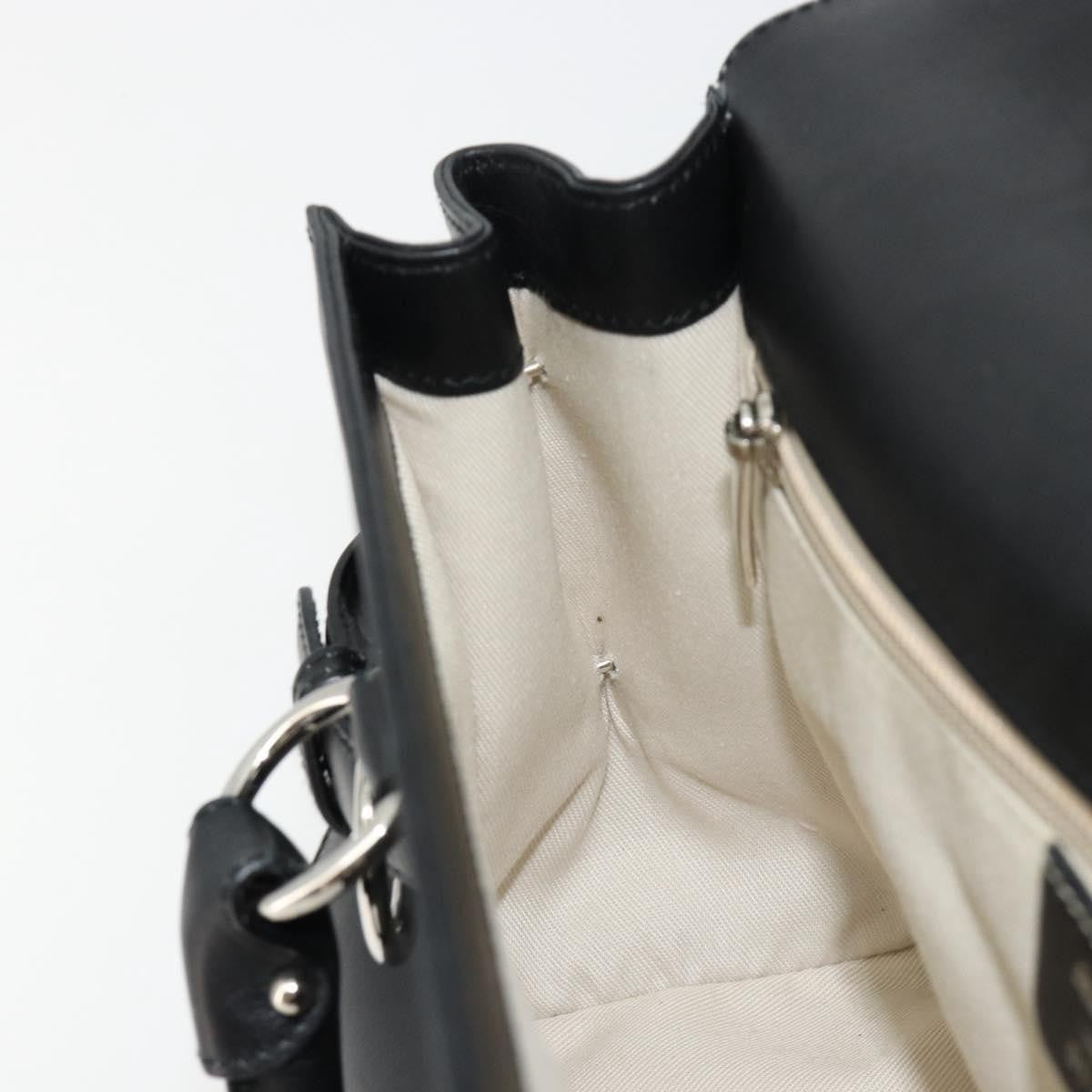 Salvatore Ferragamo Salvatore Ferragamo Gancini Hand Bag Leather Black Silver Authentic 180592