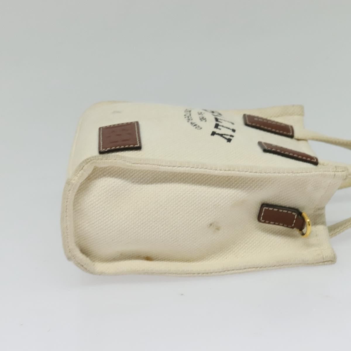 BALLY BALLY Crystalia XS Hand Bag Canvas 2way White Gold Authentic mr1384