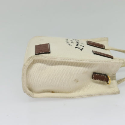 BALLY BALLY Crystalia XS Hand Bag Canvas 2way White Gold Authentic mr1384