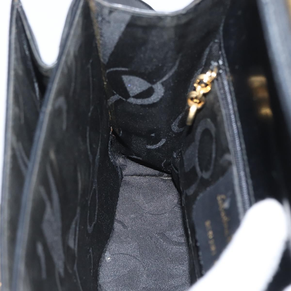 Salvatore Ferragamo Salvatore Ferragamo Gancini Hand Bag Leather 2way Black Gold Authentic ARZ228