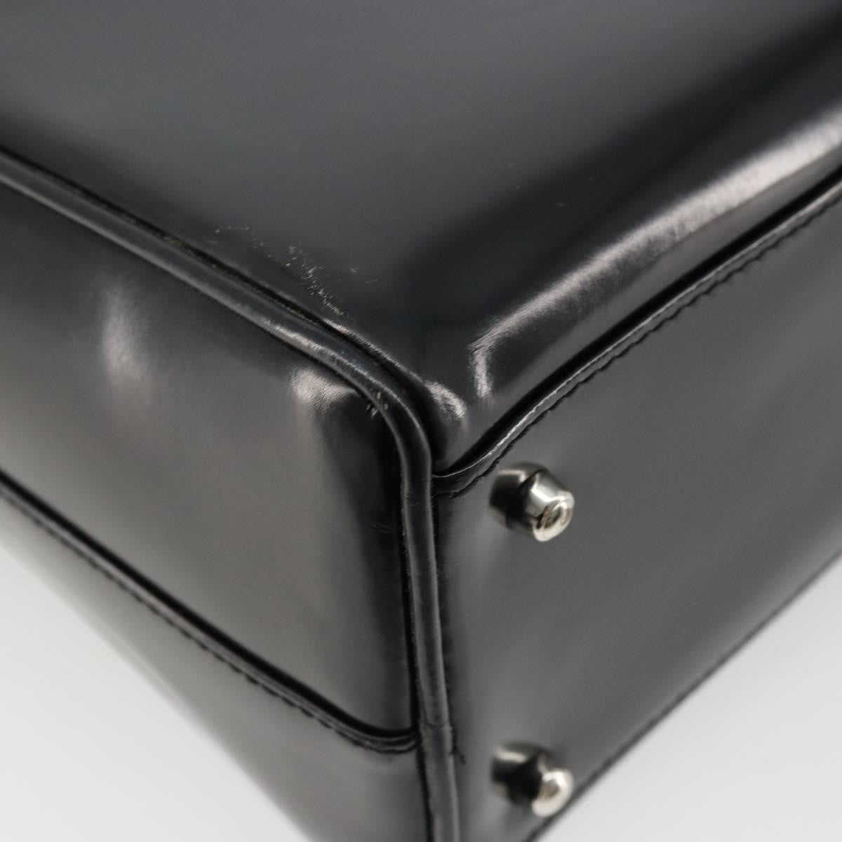 Gucci GUCCI Soho Hand Bag Patent Leather Black Silver 000 1274 0505 Authentic ep14495