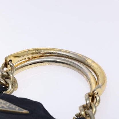 Prada PRADA Hand Bag Nylon Navy Gold Authentic 141629