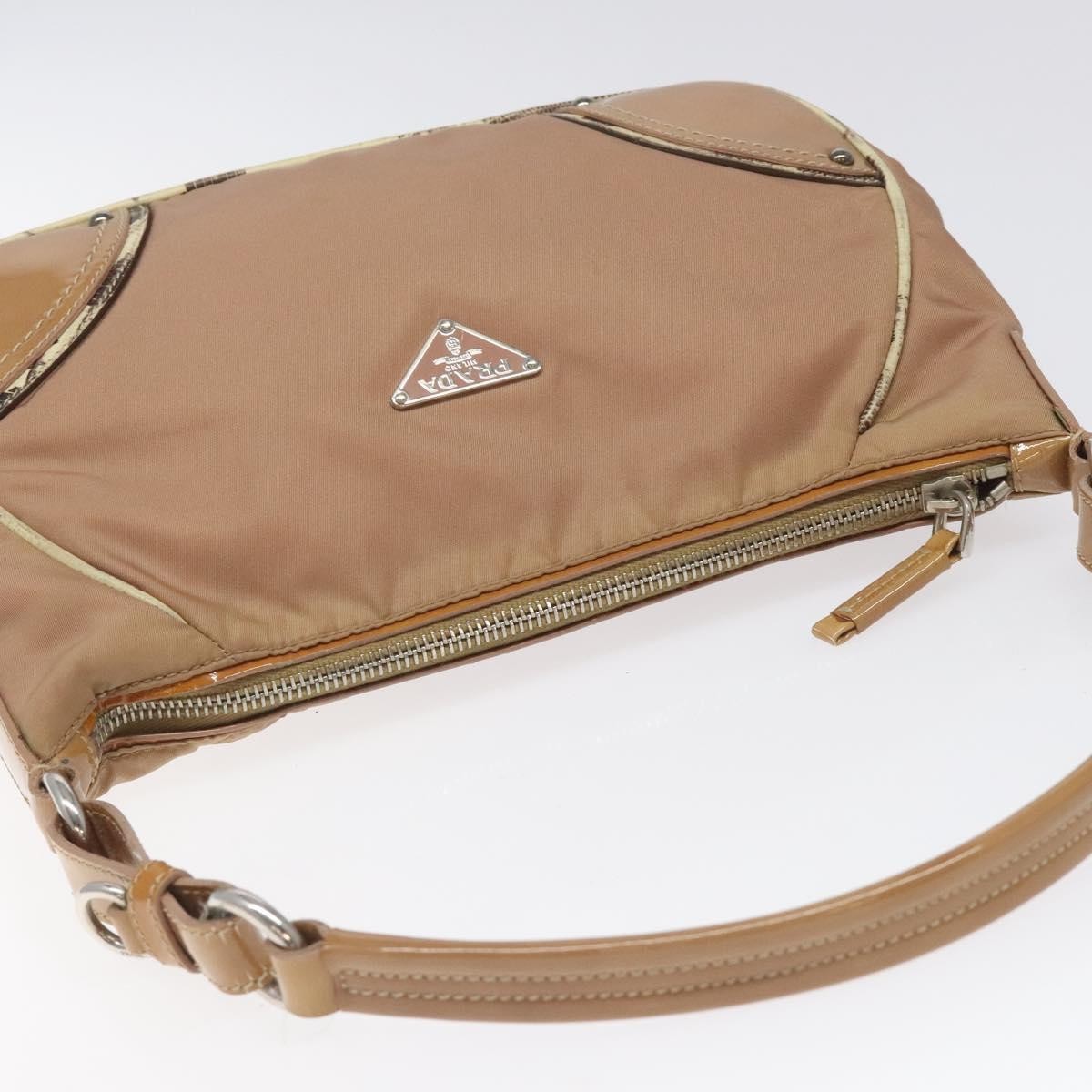 Prada PRADA Shoulder Bag Nylon Beige Authentic EC614